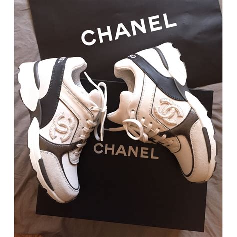 basket chanel blanche femme|authentic chanel sneakers.